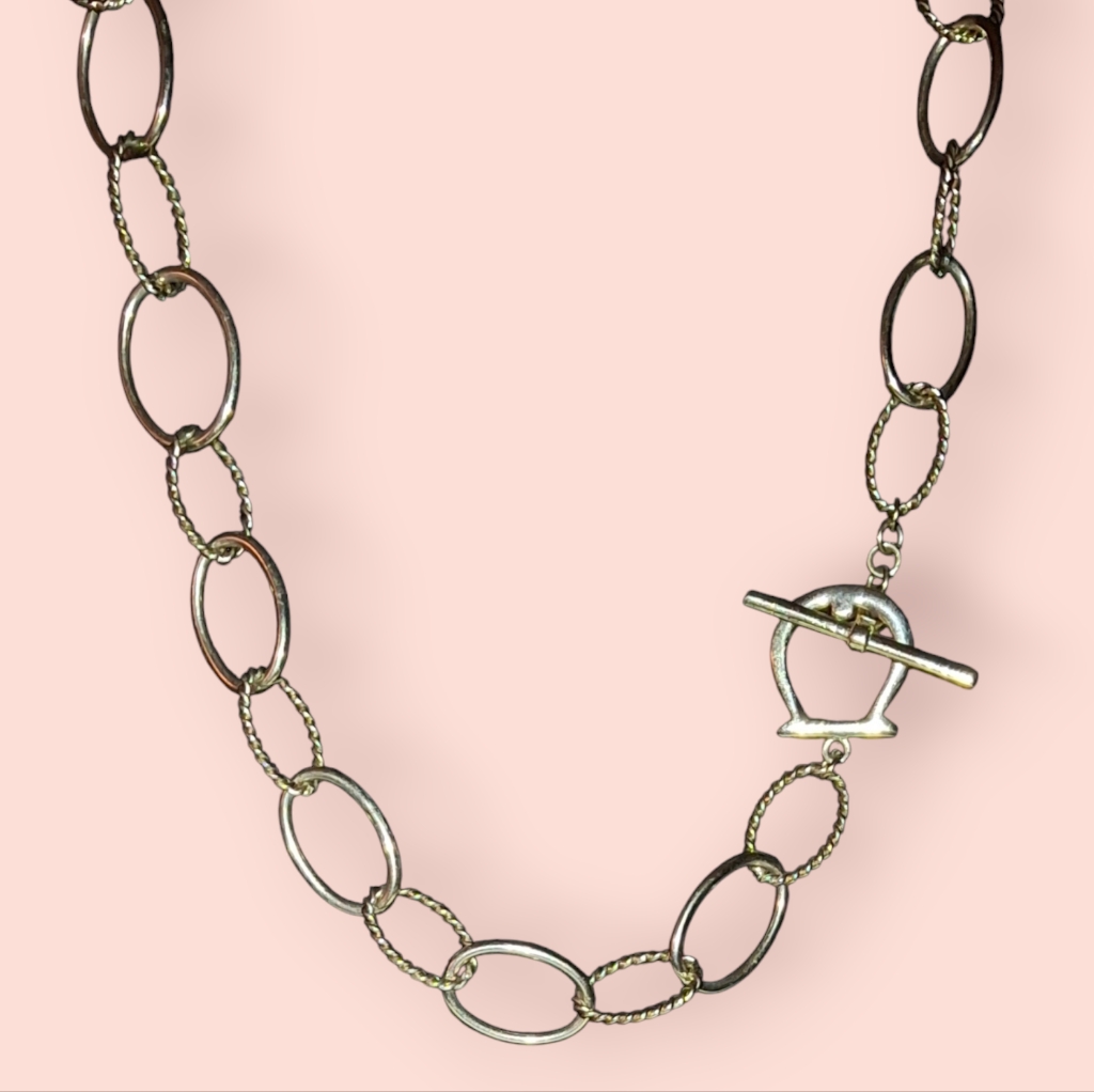 Etienne Aigner Goldtone Necklace Horseshoe Toggle Clasp